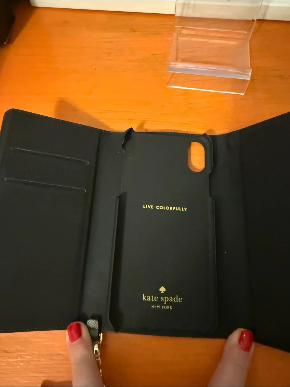 Kate Spade Evergreen Scalloped IPhone X Holder/Wristlet VGUC